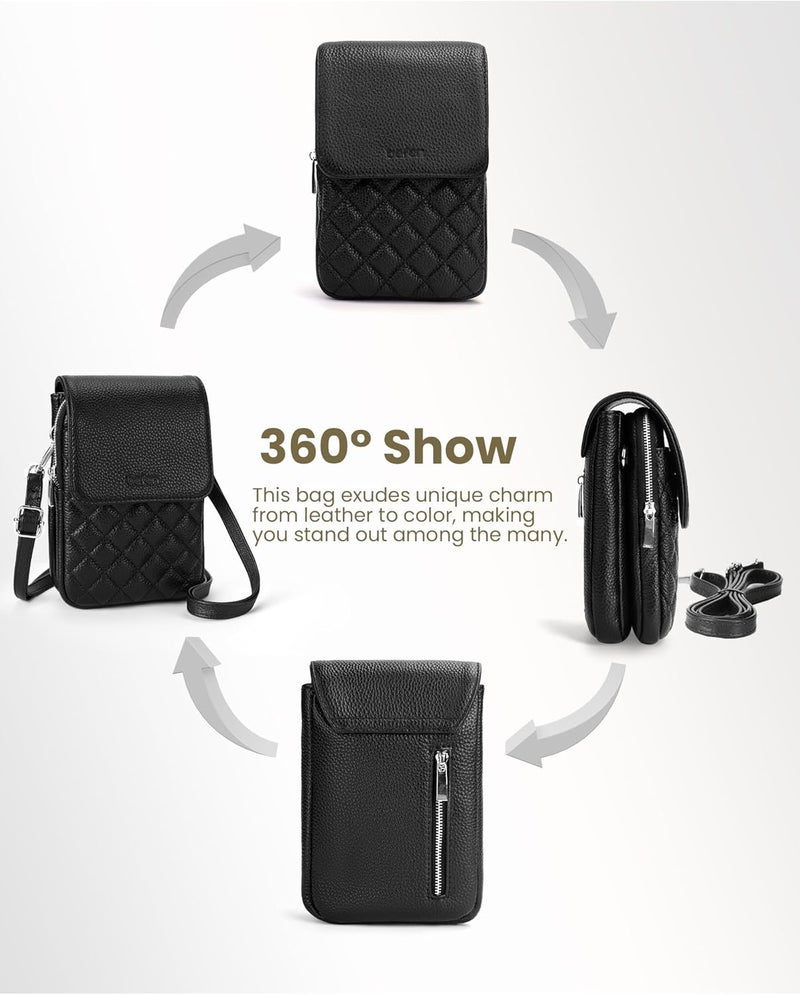 befen Genuine Leather Small Crossbody Bags for Women, Cell Phone Cross body Purse Bag with RFID Blocking Card Slots - Image 5